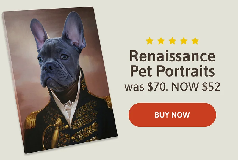 Renaissance Pet Portrait. was $70. NOW $52