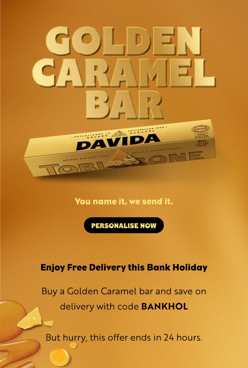 You name it, we send it. Enjoy free delivery this bank holiday with code BANKHOL. Hurry, this offer ends in 24 hours.