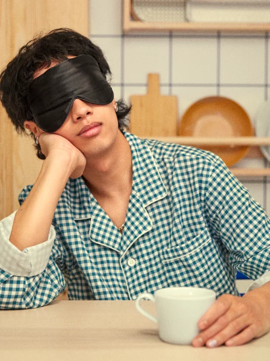 Person sleeping at breakfast