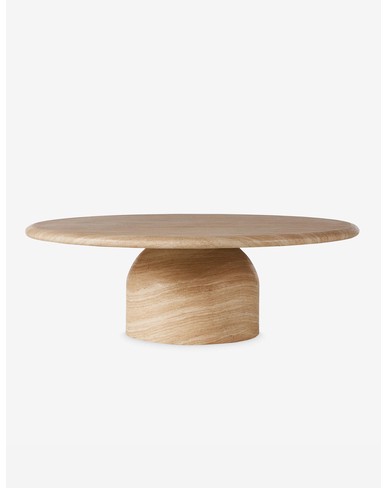 Vinci Round Coffee Table-Tan Marble