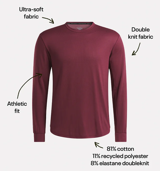 Ultra-soft fabric | Double Knit fabric | Athletic fit | 81% cotton 11% recycled polyester 8% elastane doubleknit