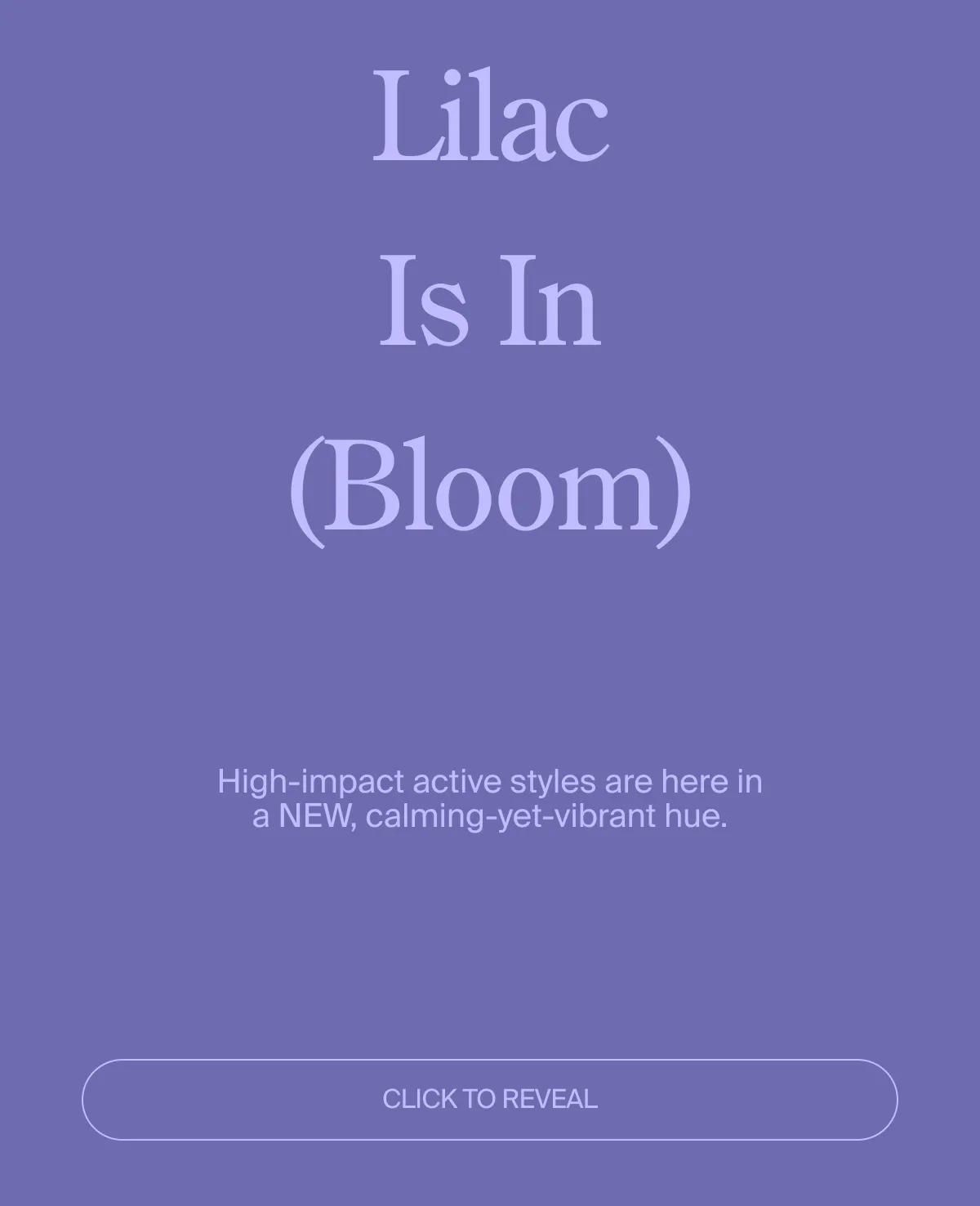 LILAC IS IN BLOOM