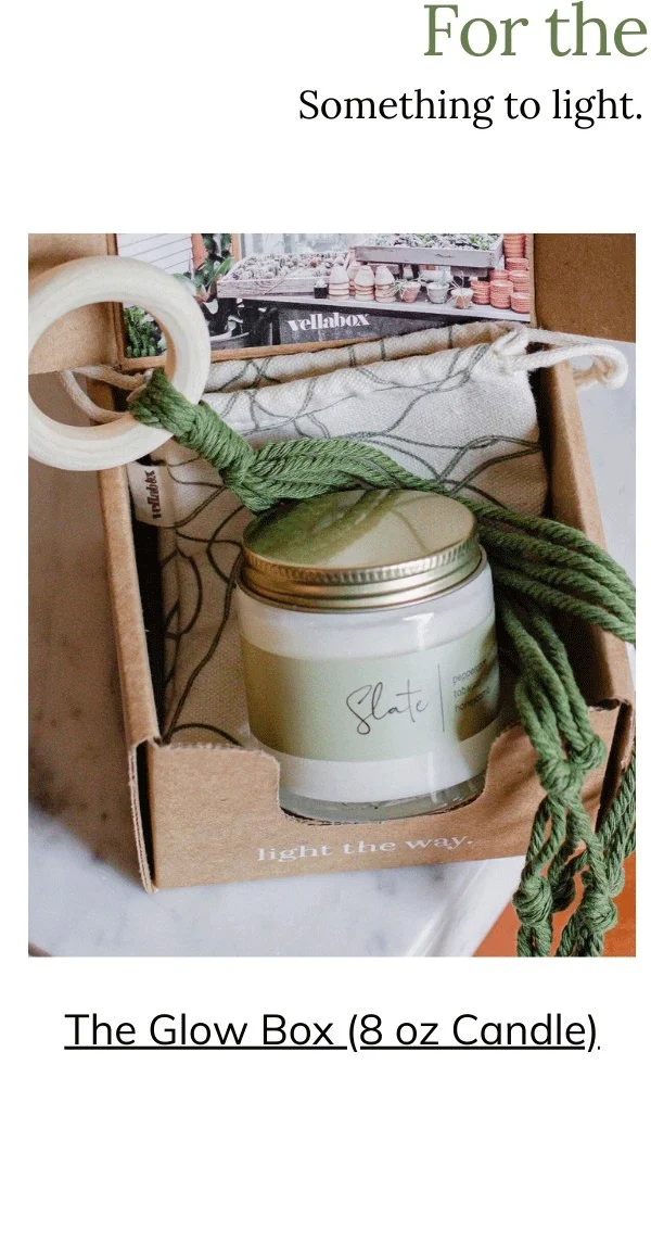 The Glow Box (8 oz Candle) | An 8 oz artisan made candle with curated lifestyle gift