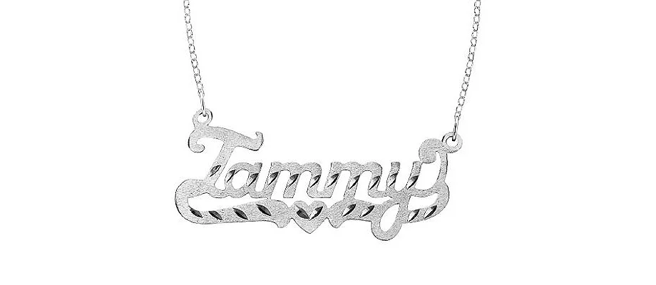 Sterling Diamond-Cut Personalized Name Necklace