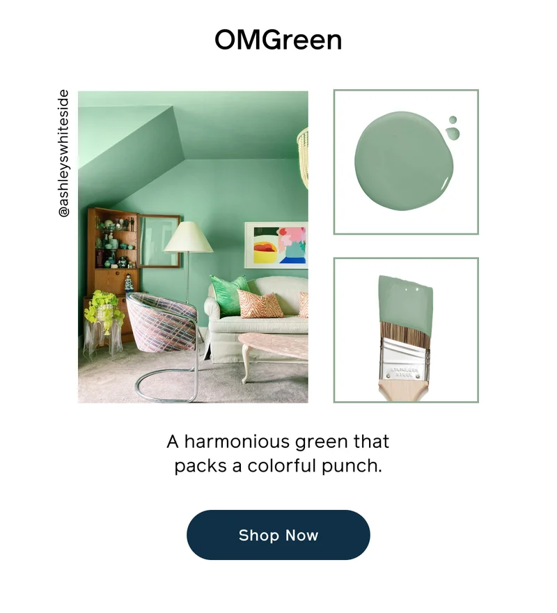 OMGreen. A harmonious green that packs a colorful punch. Shop Now