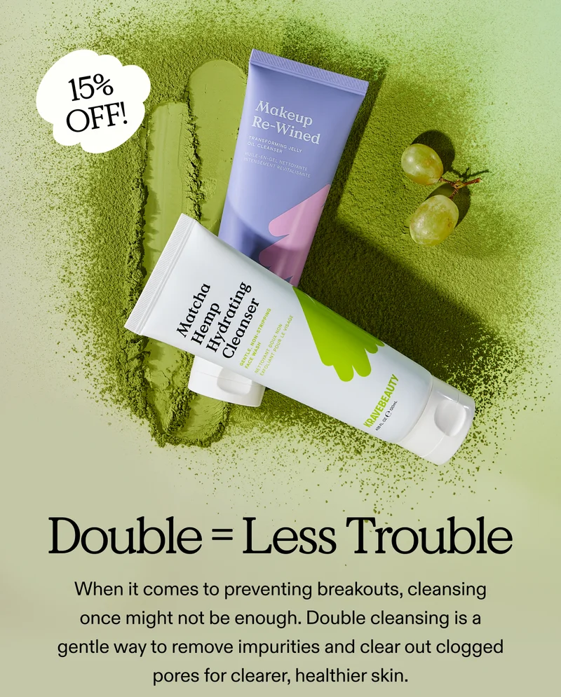 (15% Off!) Double = Less Trouble | When it comes to preventing breakouts, cleansing once might not be enough. Double cleansing is a gentle way to remove impurities and clear out clogged pores for clearer, healthier skin.