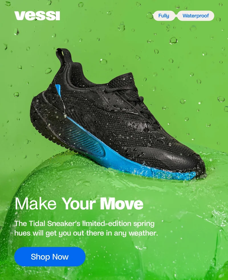 Vessi. Fully Waterproof. Make Your Move. The Tidal Sneakers limited-edition spring hues will get you out there in any weather. Shop Now