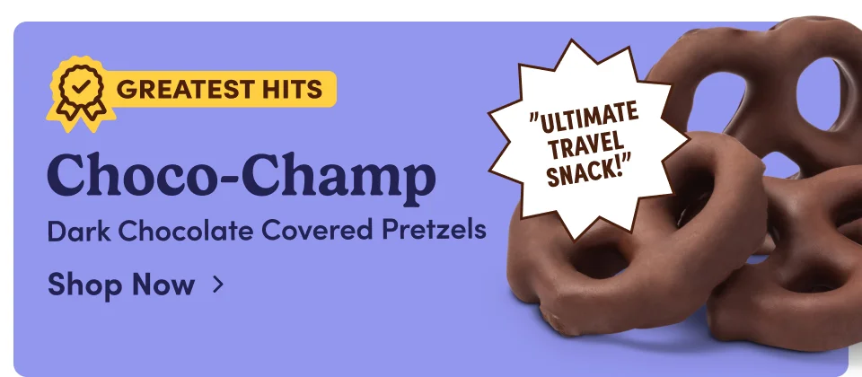 Choco-Champ. Dark Chocolate Covered Pretzels