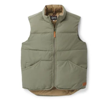 Pictured: Zigzag Down Vest - Dusty Olive - Unisex