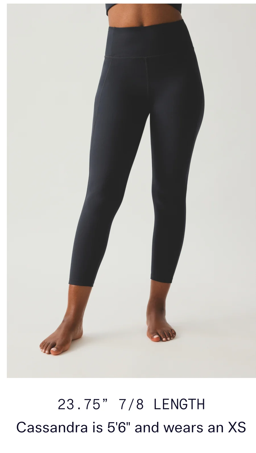 23.75” 7/8 length  |  Cassandra is 5'6" and wears an XS