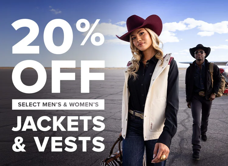 20% OFF JACKETS AND VESTS