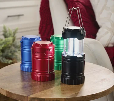 SecureBrite Set of 4 Large COB Lanterns w/ Hook & Handle