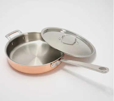 Martha Stewart Signature Tri-Ply Copper SS 3.5-qt Saute Pan w/ Lid