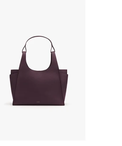 Double Loop Satchel Plum