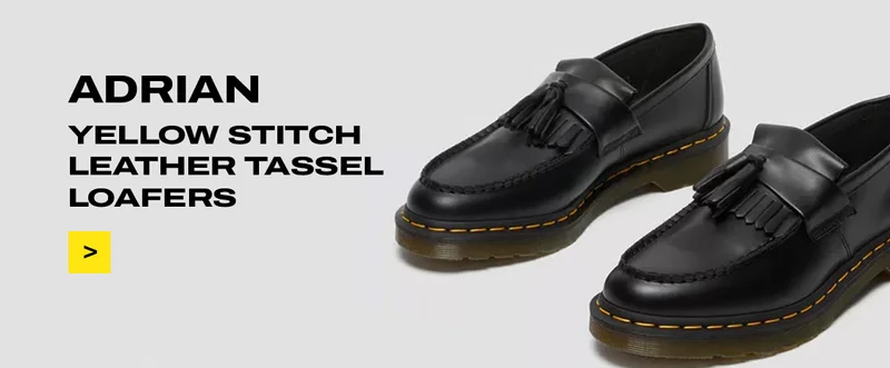 ADRIAN YELLOW STITCH LEATHER TASSEL LOAFERS