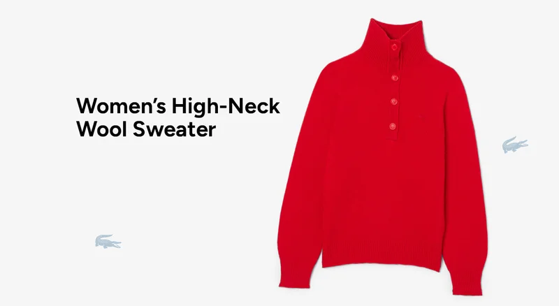 Women's High-Neck Wool Sweater