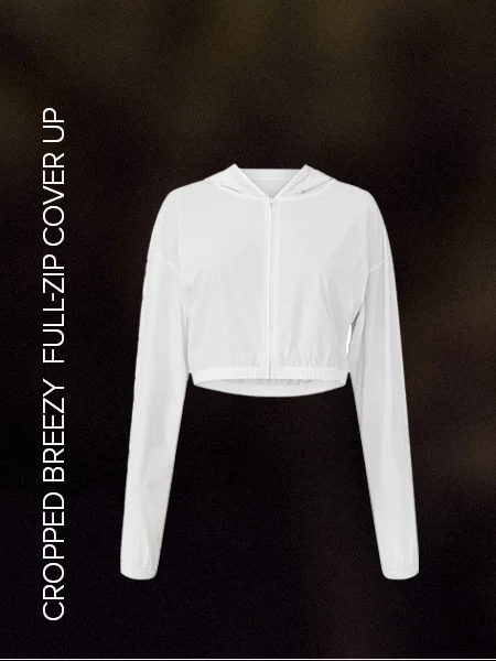 CROPPED BREEZY FULL ZIP COVER UP