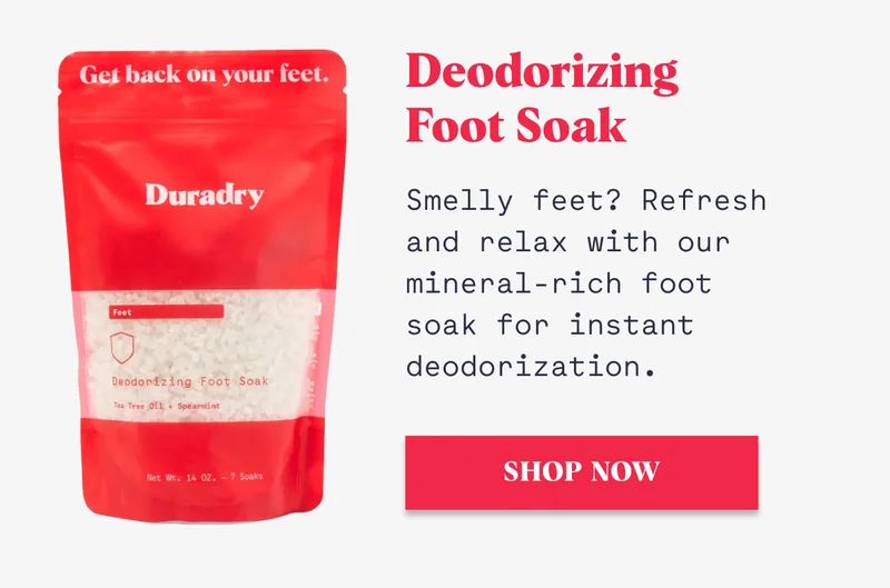 Deodorizing  Foot Soak Smelly feet? Refresh and relax with our mineral-rich foot soak for instant deodorization. SHOP NOW
