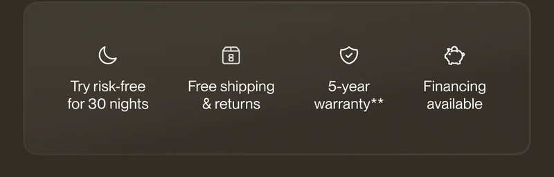 Try risk-free for 30 nights | Free shipping & returns | 5-year warranty