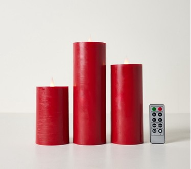 Home Bliss S/3 Battery Op. 3D Glow Flameless Candles