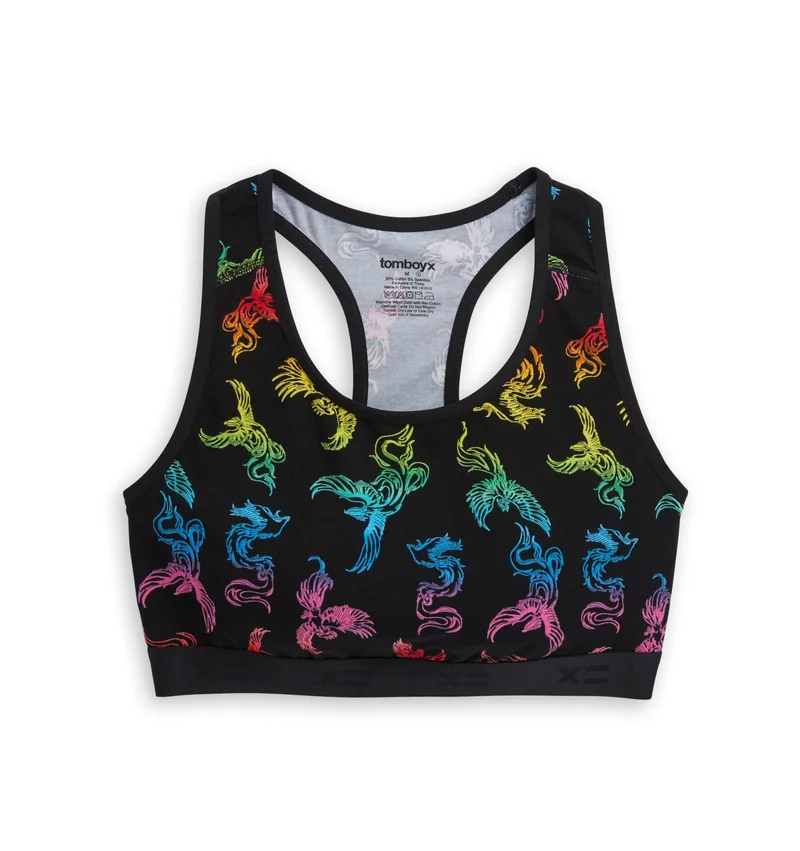 Image of Racerback Soft Bra - Rainbow Phoenix