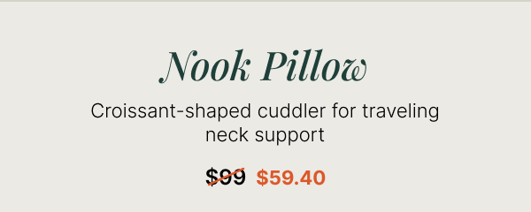 Nook Pillow • Croissant-shaped cuddler for traveling neck supprt