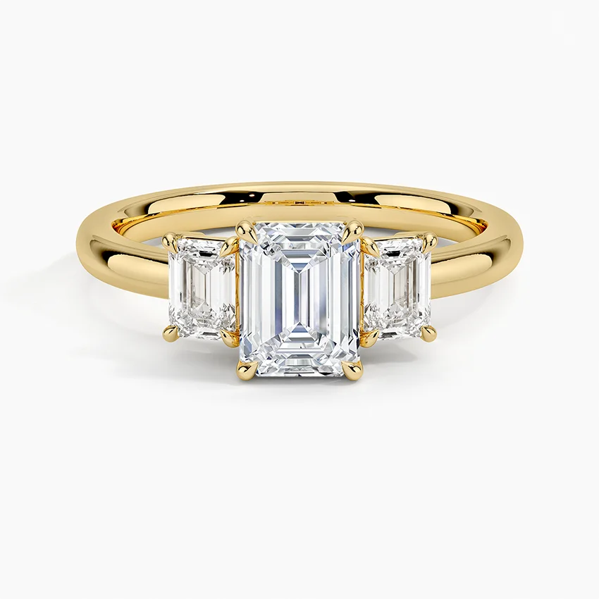 Rhiannon Emerald Cut Three Stone Diamond Ring