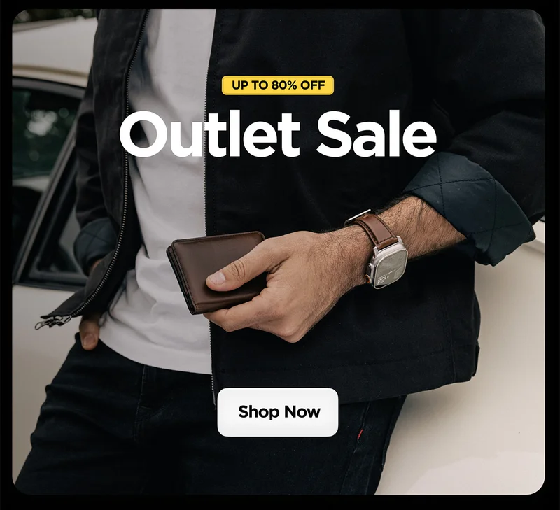 Up to 80% off outlet sale. Featuring bifold wallet and traditional leather band on Apple Watch Ultra