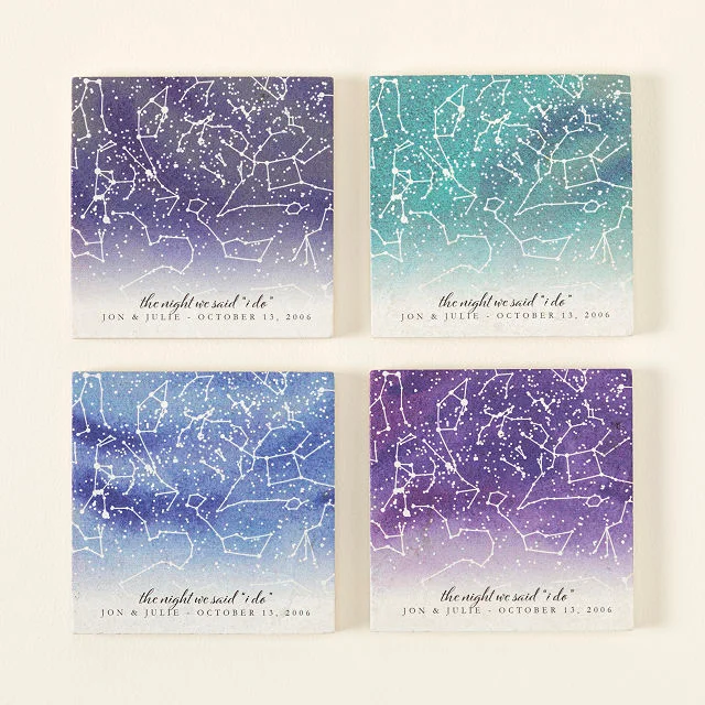 Personalized Written In The Stars Coaster Set