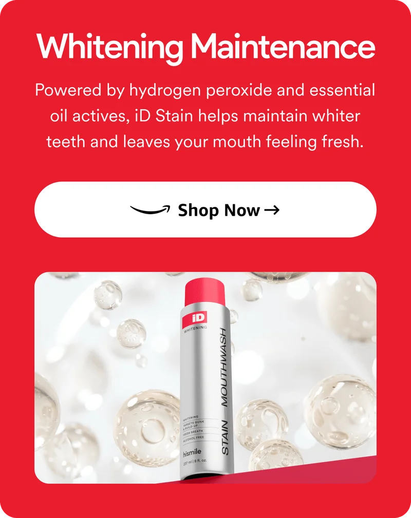 Whitening Maintenance. Powered by hydrogen peroxide and essential oil actives, iD Stain helps maintain whiter teeth and leaves your mouth feeling fresh.
