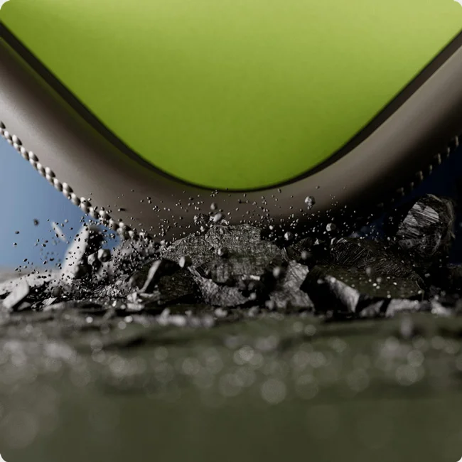 Close-up of the Beats iPhone 17 Rugged Case with ultra-strong polymer back, shock-absorbing sidewalls, and reinforced corners.