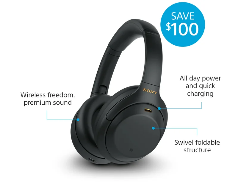All day power and quick charging | Wireless freedom, premium sound | Swivel foldable structure