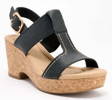 Clarks Collection Leather Wedges - Giselle Style