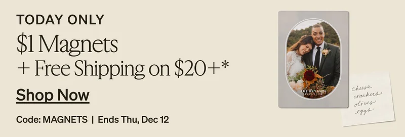 Today only: $1 Magnets + Free Shipping on $20+