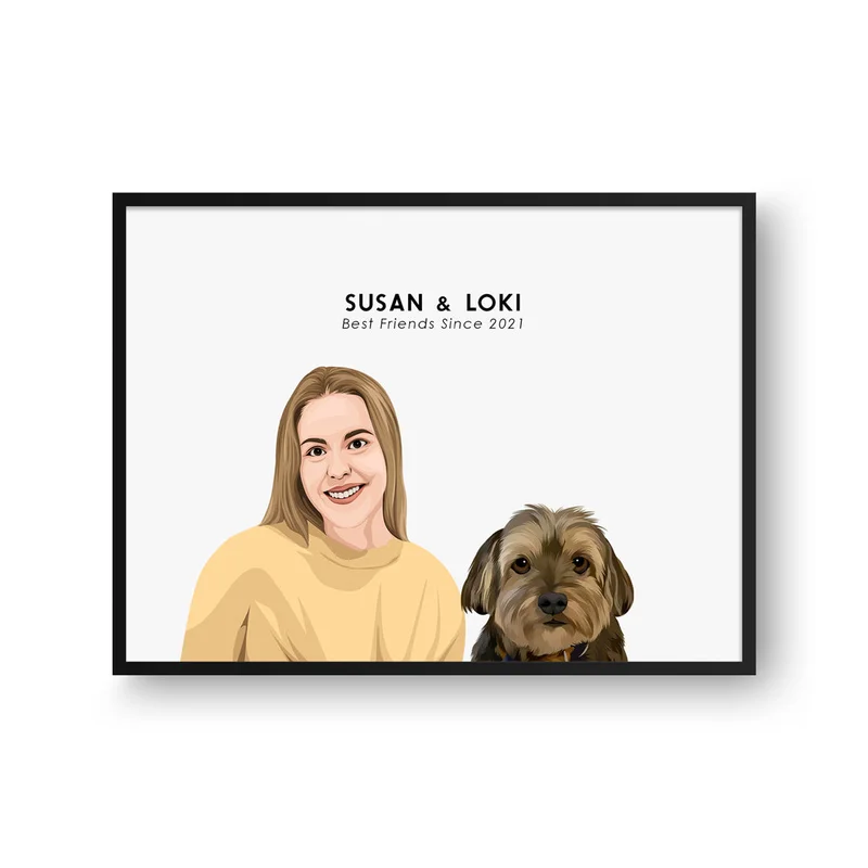 Image of Mom and Pet Together - Modern Pet Owner Portrait