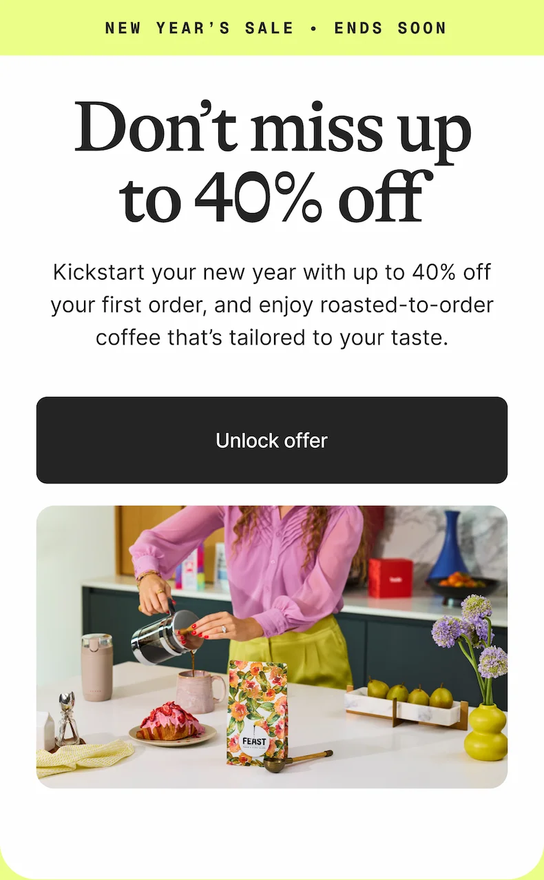 Up to 40% off subscriptions