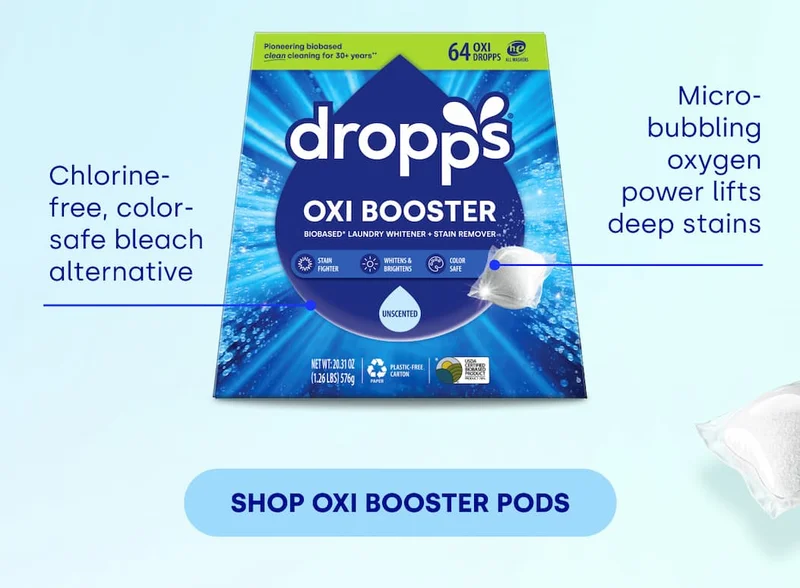 Shop Oxi Booster Pods | Chlorine-free, color-safe bleach alternative | Micro-bubbling oxygen power lifts deep stains
