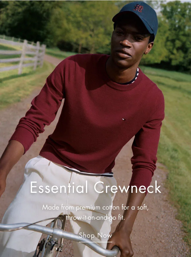 Essential crewneck                                            Made from premium cotton for a soft, throw-it-on-and-go fit.                                            Shop now