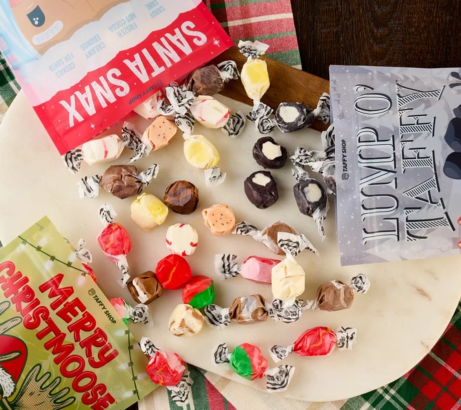 Taffy Shop (3) 7oz Bags Holiday Gourmet Saltwater Taffy Delights