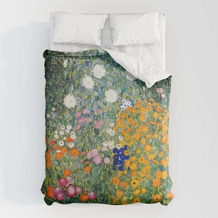 Gustav Klimt - Flower Garden - 1906 - Re-Mastered Print Duvet Cover Duvet Cover