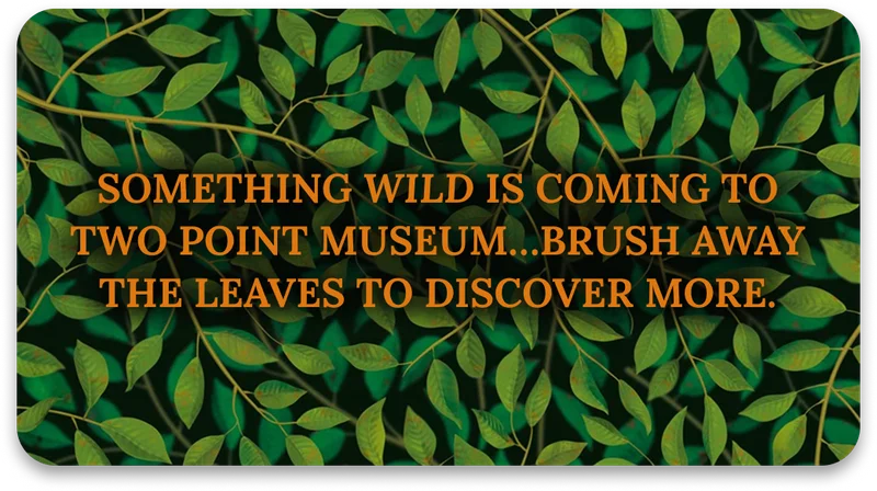 Something&nbsp;wild&nbsp;is coming to Two Point Museum…brush away the leaves to discover more.