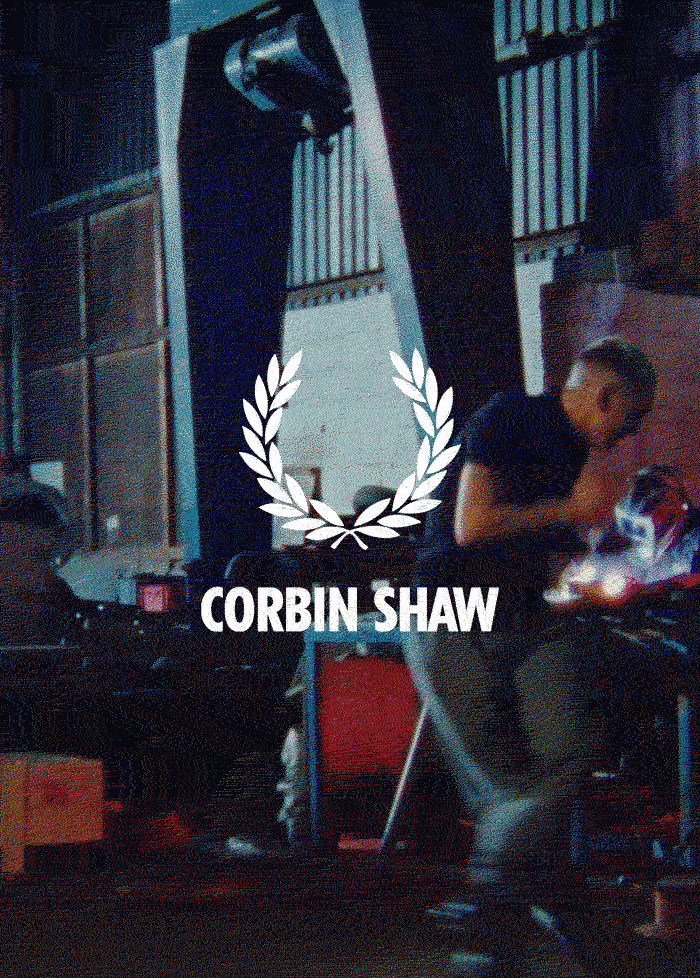 A GIF of Corbin Shaw dancing in a Corbin Shaw x Fred Perry collaboration Fred Perry Shirt