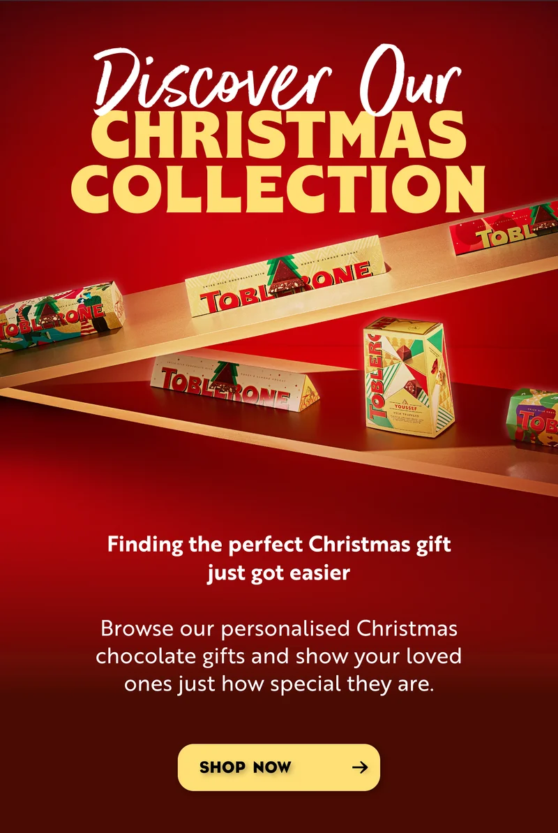 This Christmas, add a diamond. Whatever you gift for Christmas this year, add a diamond with a box of our  smooth and indulgent Toblerone Chocolate Truffles.   Personalise your box today and make it truly memorable. Shop now.