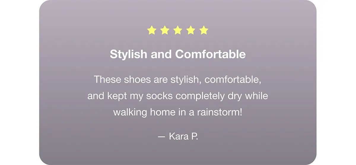 GIF of five star reviews for the Stormburst Low Top.