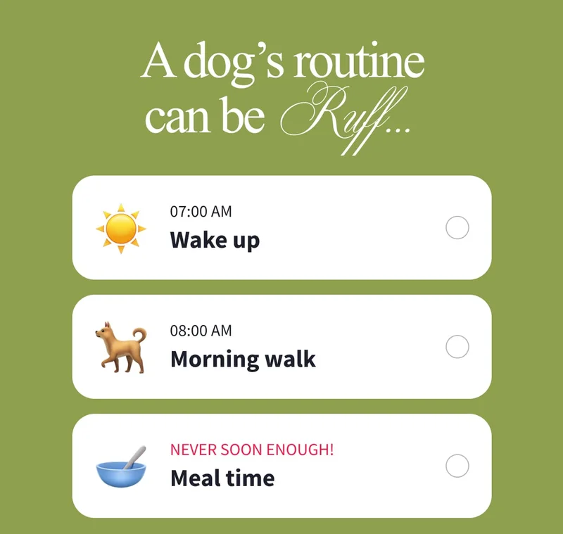 A dog’s routine can be  Ruff…