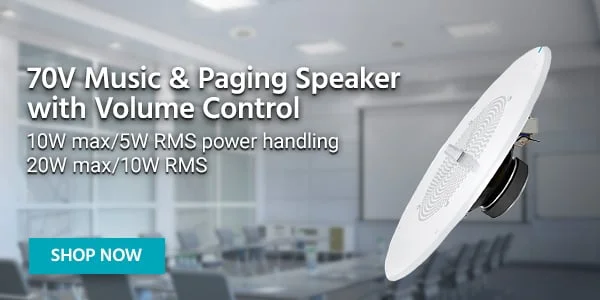 70V Music & Paging Speaker. 20W Max/10W RMS. Shop Now.