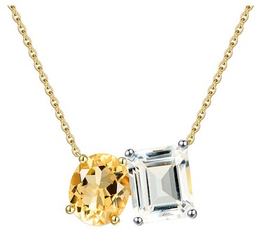 JEN by Jennifer Miller Toi et Moi Gemstone Necklace, Sterling