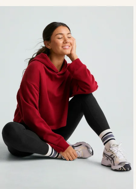 Happiness Fleece Cropped Hoodie