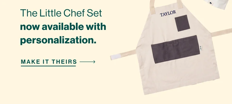 The Little Chef Set now available with personalization. Make It Theirs