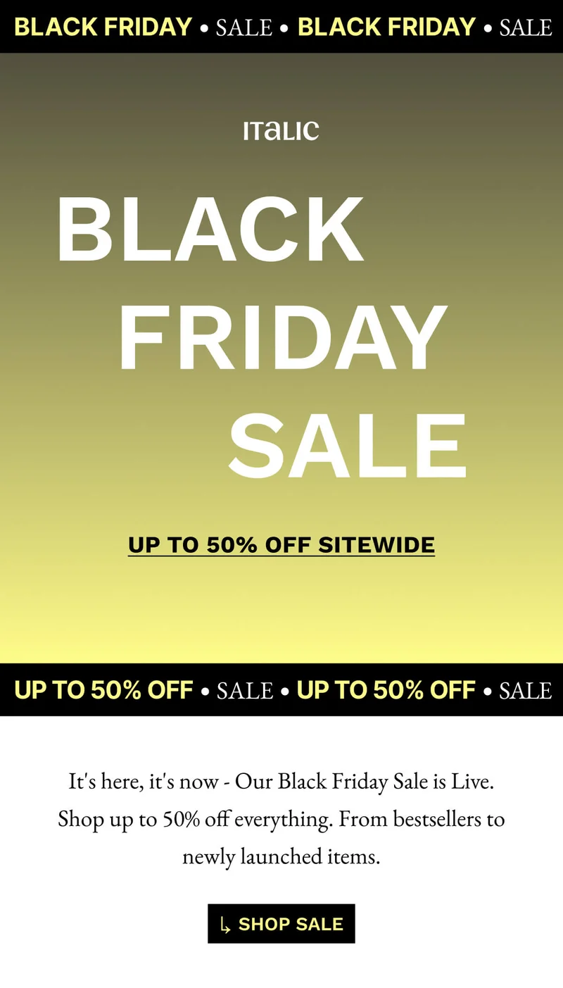 Italic | Life is Luxury | UP TO 50% OFF SITEWIDE